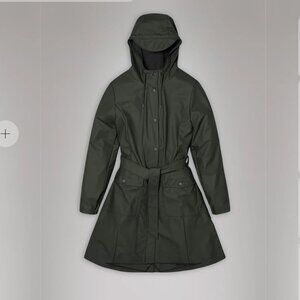 RAINS Curve Long Jacket NWT Green XL